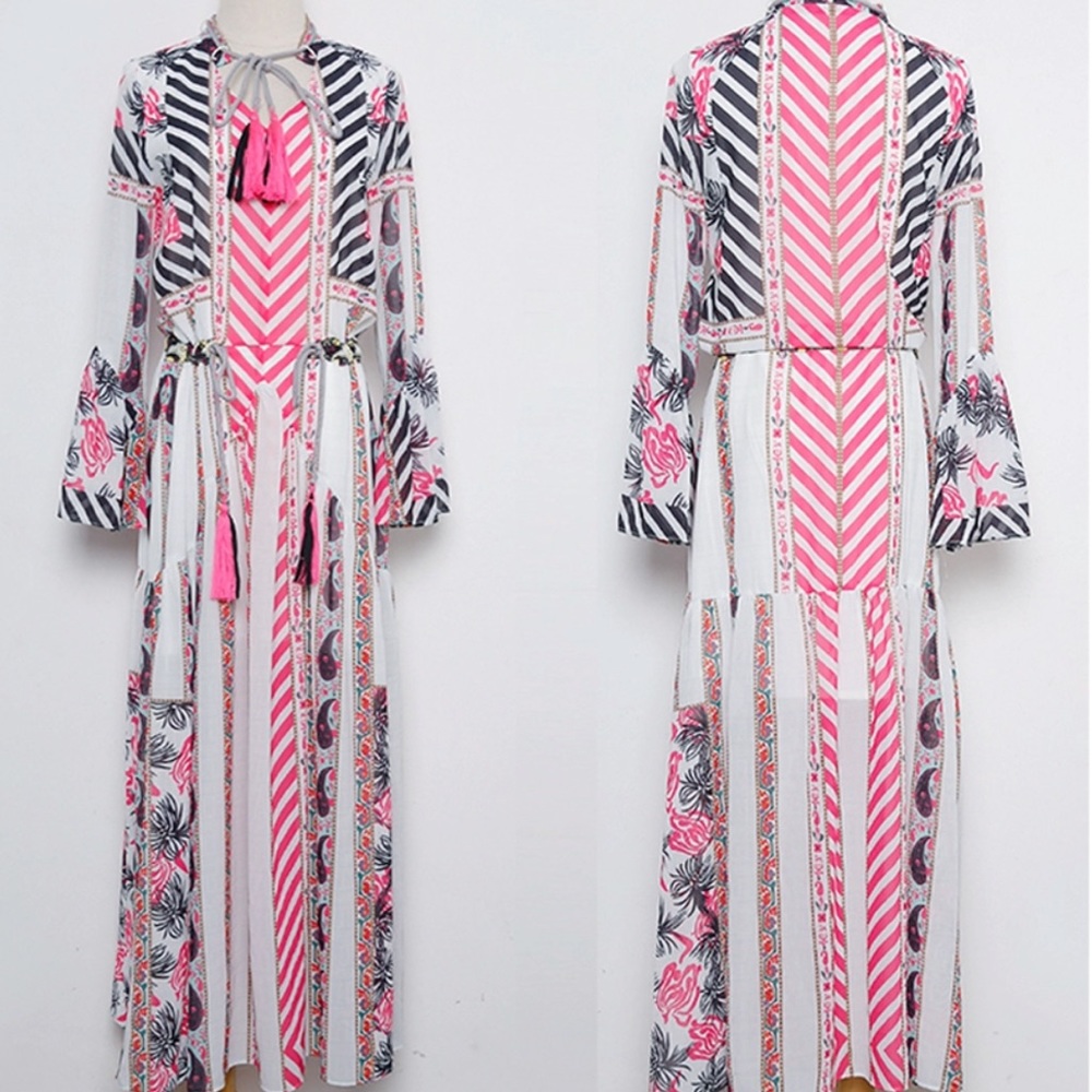 Runway Designer Replica Dress Couture Pink White - Picture 4 of 7
